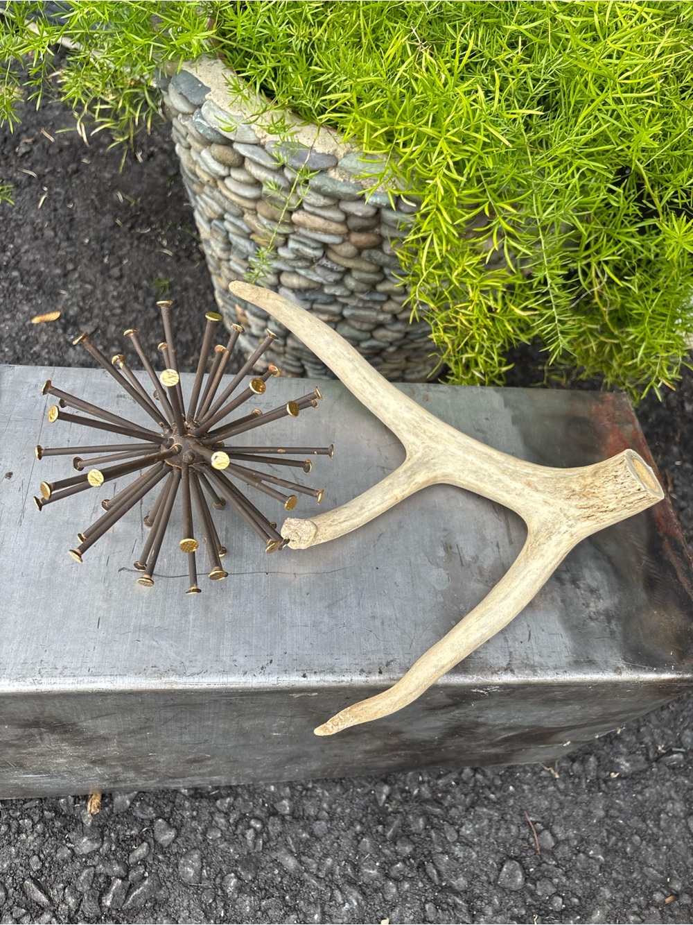 Rustic Cabin, Lodge, Mountain/Log Home Decor,Bundle Of 2 , Deer Antler/Metal Art